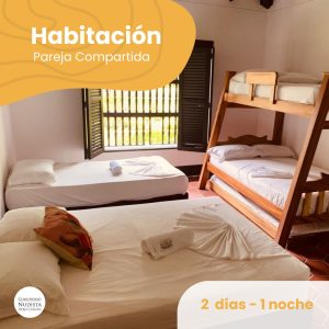 Habitación pareja Compartida 2D-1N.